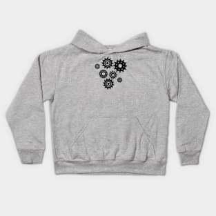 Black graphic gears Kids Hoodie